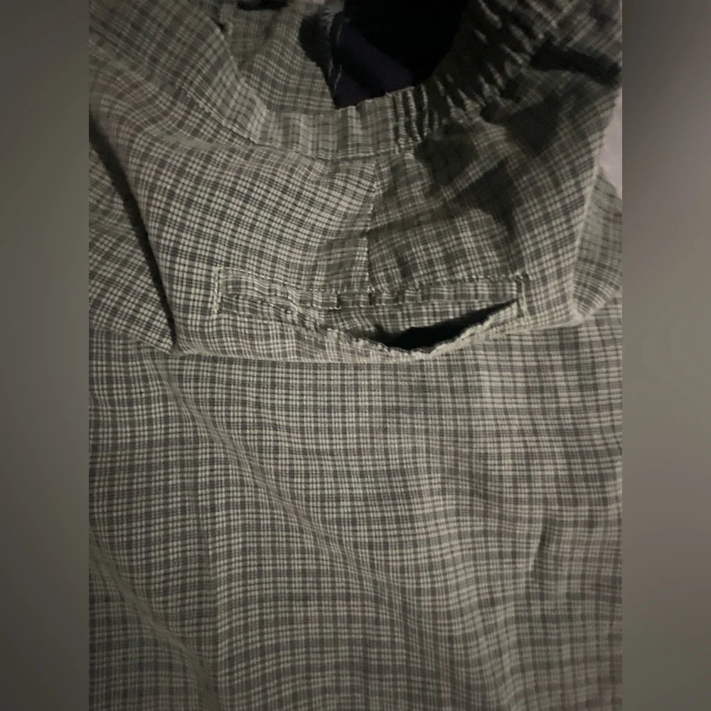 Lily's Beverly Hills Vintage Plaid Shorts Size 14 Green Repair Needed Distressed
